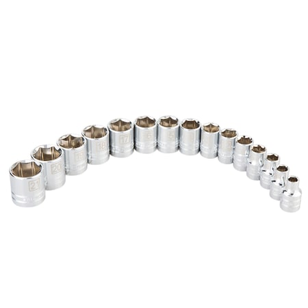 Steelman Pro 15-Piece 3/8" Drive 6-Point Metric Chrome Socket Set 78523
